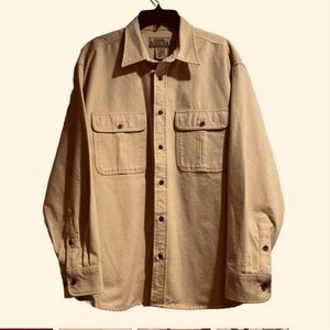 CABELA’S Heavy Weight Flannel Shirt Men's XL Shacket Jacket Brown Deer Skin Soft